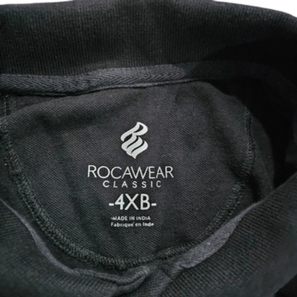Rocawear Classic Men's Polo Shirt Black 4XB Big & Tall Short Sleeve Collared‎